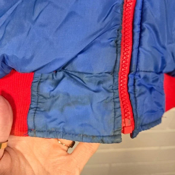 Vtg Oakton Weather Breaker Jacket Mens XL Tall Red Blue Reversible 80s 90s Retro - Picture 14 of 14